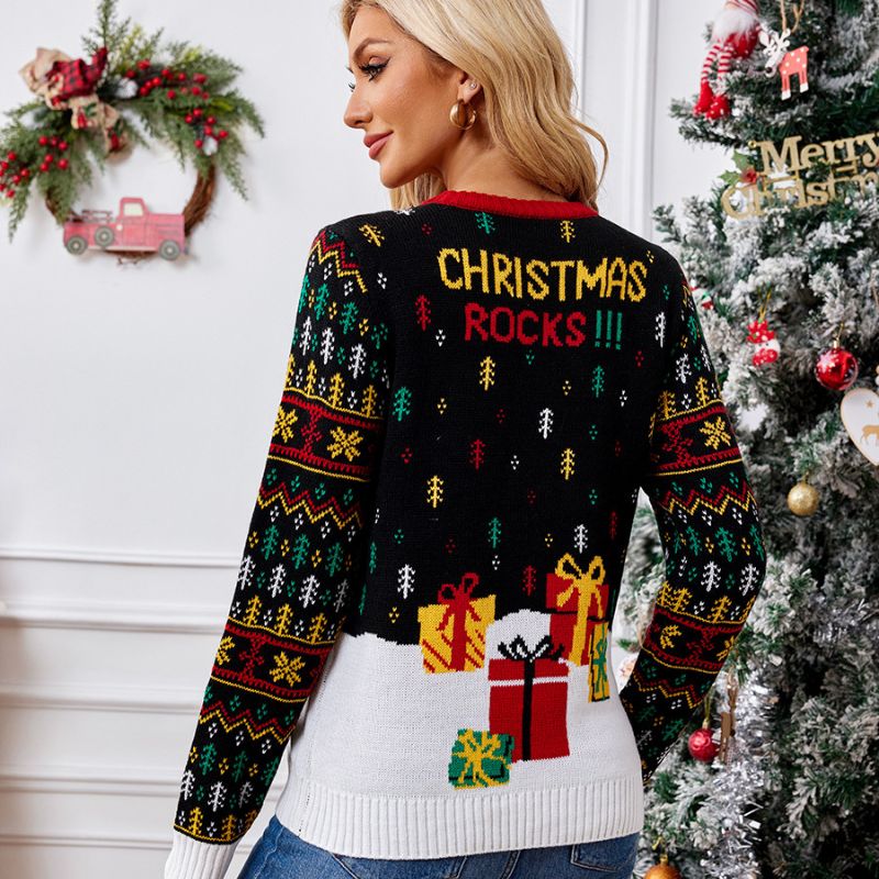 Women's Festive Rock N Roll Christmas Sweater