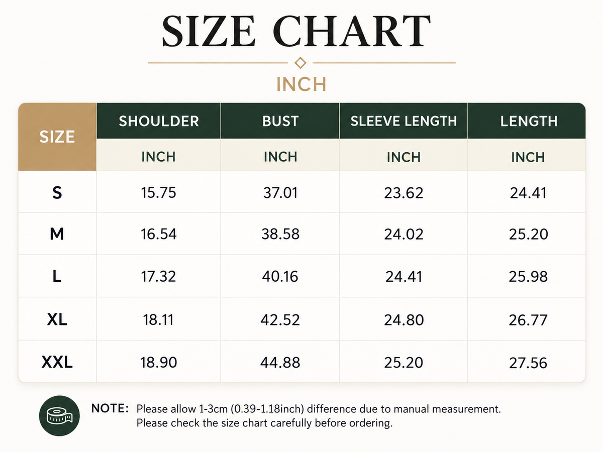 Size Chart Inch