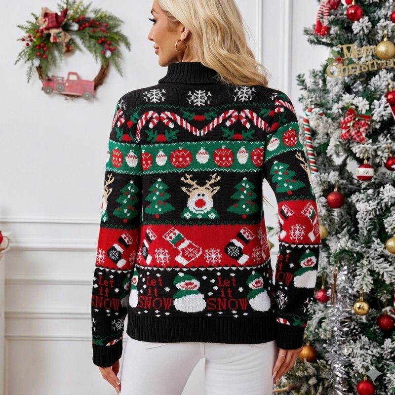 Women's Turtleneck Christmas Sweater